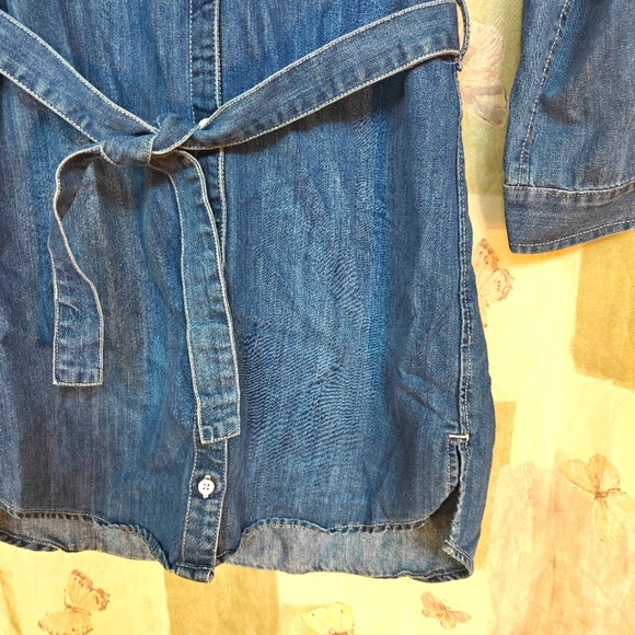 Denim button front shirt dress - Picture 3 of 4